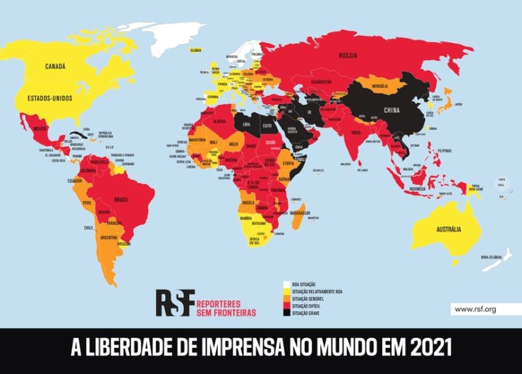 Mapa da liberdade de imprensa no mundo