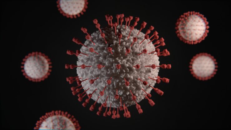 Ilustração digital do novo coronavírus