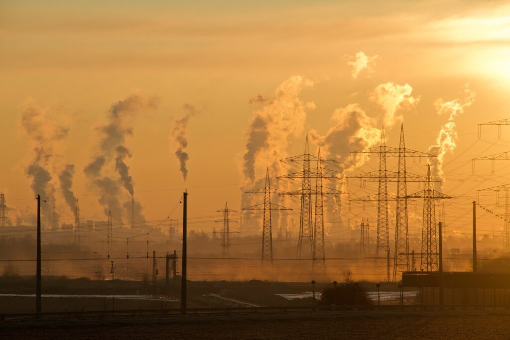 emissão de gases poluentes na cidade