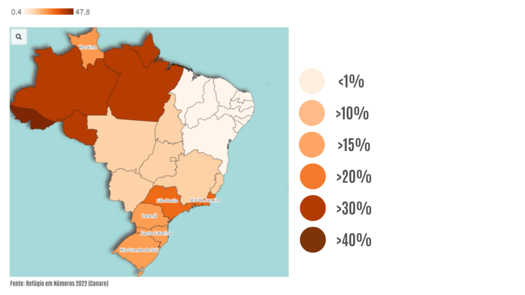 #ParaTodosVerem
Imagem dos estados brasileiros com descrição dos locais de maiores migrantes