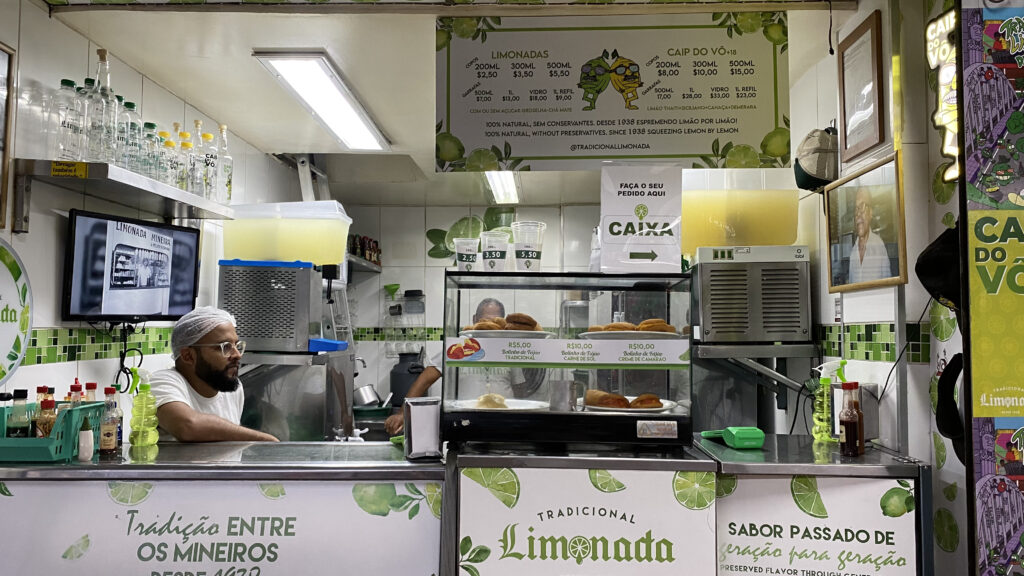 Balcão da Tradicional Limonada no Mercado Central de BH 