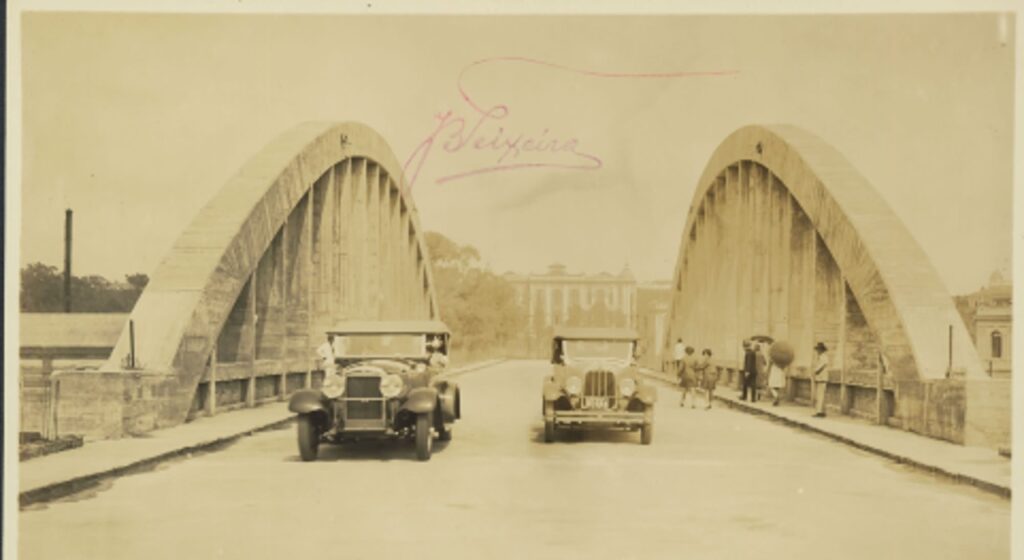 Imagem antiga do Viaduto Santa Tereza. Ano provável: 1929