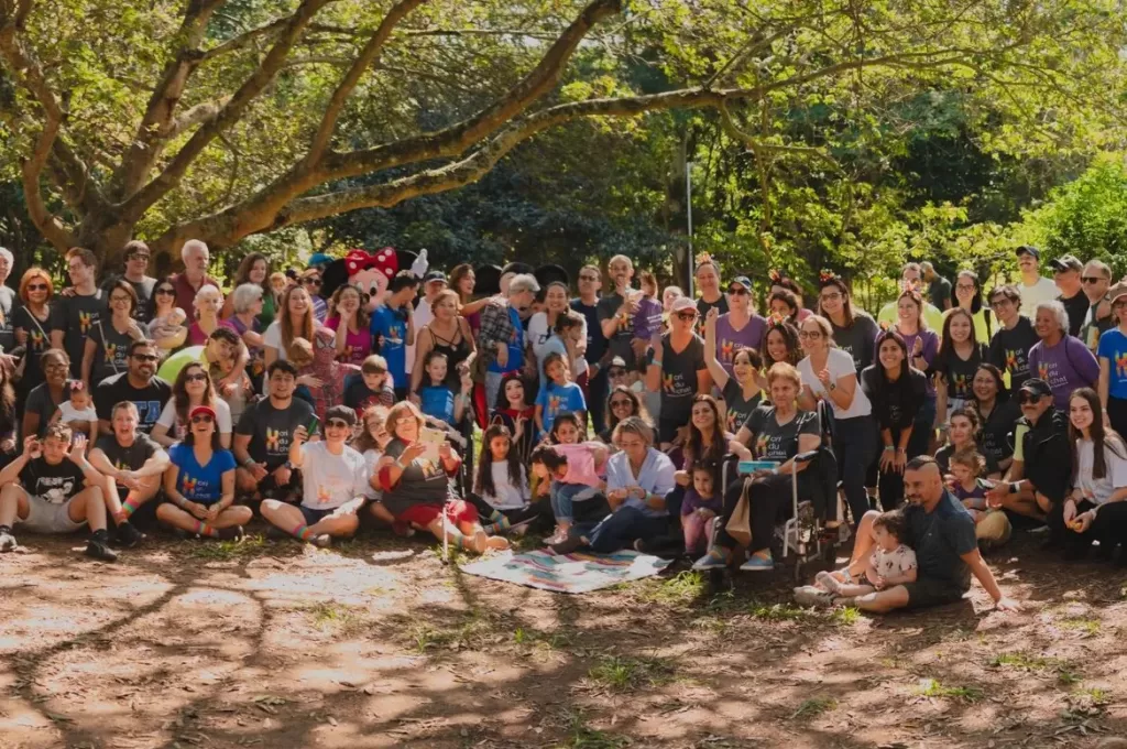 Caminhada anual da Associação Brasileira da Síndrome Cri Du Chat, maio de 2025. Foto: Wellington Freitas/ 35 elementos
