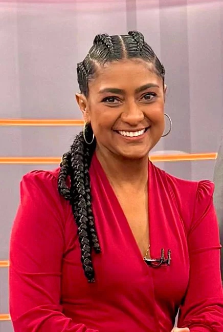 Fabiana Almeida no Estúdio Globo Minas / Arquivo pessoal