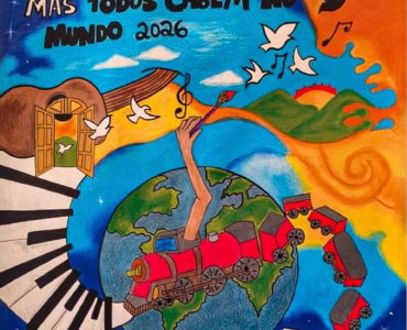 Cartaz criado Lucas Henrique da Silva, do Centro de Convivência Oeste, com o tema “Somos diferentes, somos muitos, mas todos cabem no mundo”